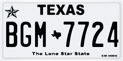 TX license plate BGM7724
