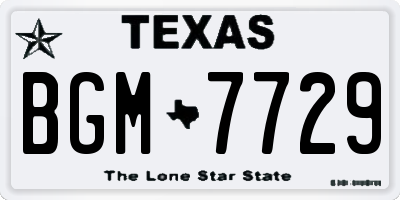 TX license plate BGM7729