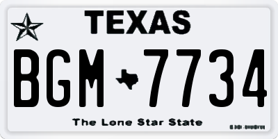 TX license plate BGM7734