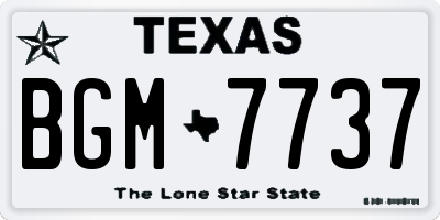 TX license plate BGM7737