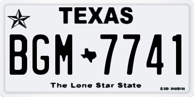 TX license plate BGM7741