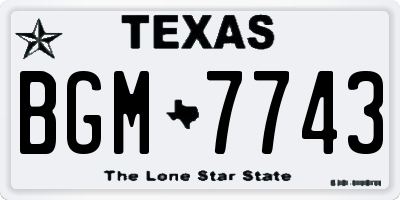 TX license plate BGM7743