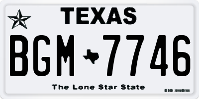 TX license plate BGM7746