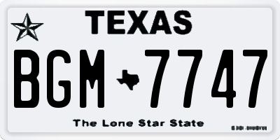 TX license plate BGM7747