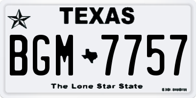 TX license plate BGM7757