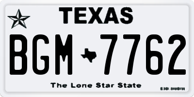 TX license plate BGM7762