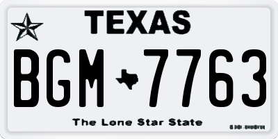 TX license plate BGM7763