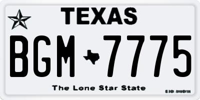 TX license plate BGM7775
