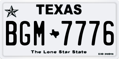 TX license plate BGM7776