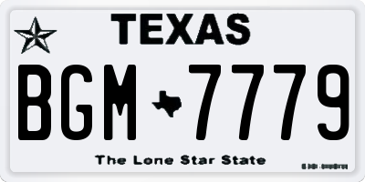 TX license plate BGM7779