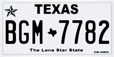 TX license plate BGM7782