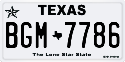 TX license plate BGM7786