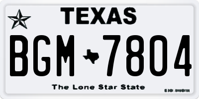 TX license plate BGM7804