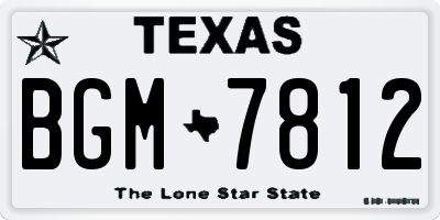 TX license plate BGM7812