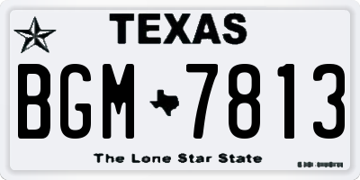 TX license plate BGM7813