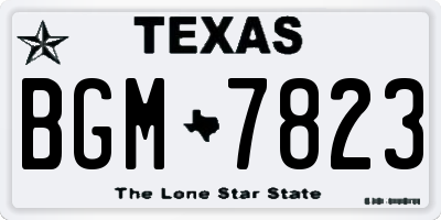 TX license plate BGM7823