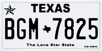 TX license plate BGM7825
