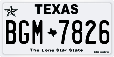 TX license plate BGM7826
