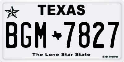 TX license plate BGM7827