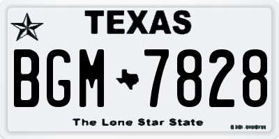 TX license plate BGM7828