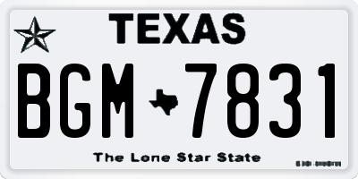 TX license plate BGM7831