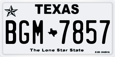 TX license plate BGM7857
