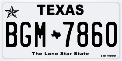 TX license plate BGM7860