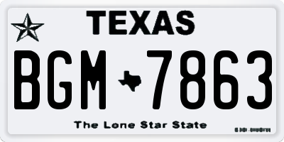 TX license plate BGM7863