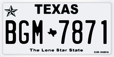 TX license plate BGM7871