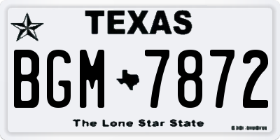 TX license plate BGM7872