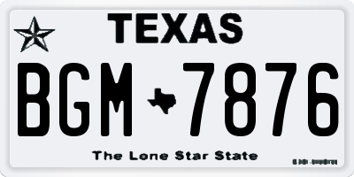 TX license plate BGM7876