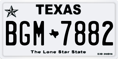 TX license plate BGM7882