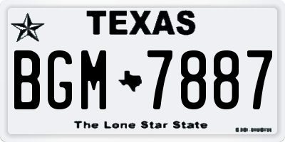 TX license plate BGM7887