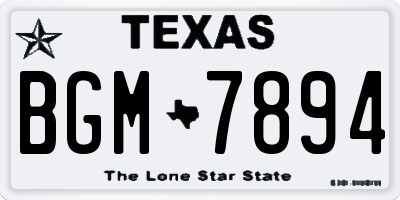 TX license plate BGM7894