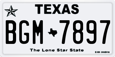 TX license plate BGM7897