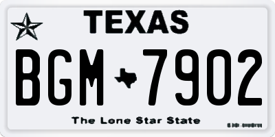 TX license plate BGM7902