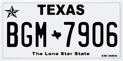 TX license plate BGM7906