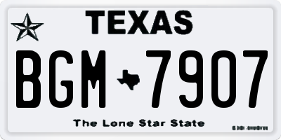 TX license plate BGM7907