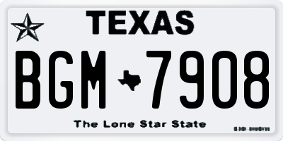 TX license plate BGM7908