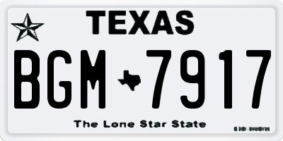 TX license plate BGM7917