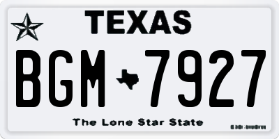 TX license plate BGM7927