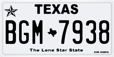 TX license plate BGM7938