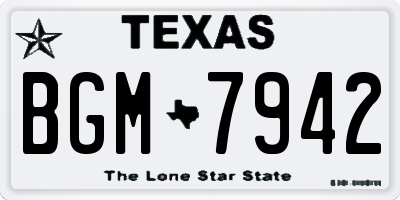 TX license plate BGM7942