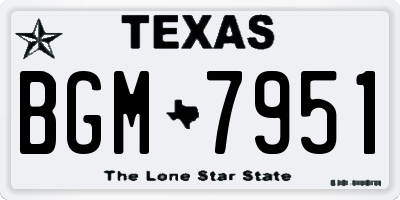 TX license plate BGM7951