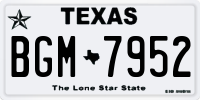 TX license plate BGM7952
