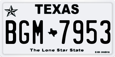 TX license plate BGM7953