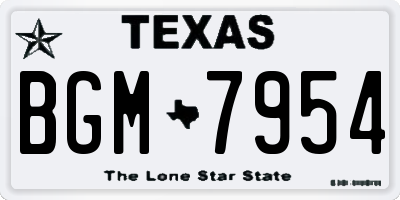 TX license plate BGM7954