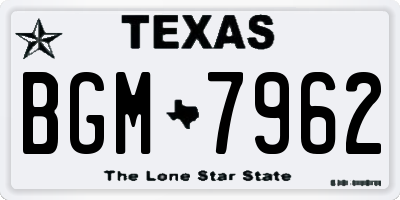 TX license plate BGM7962