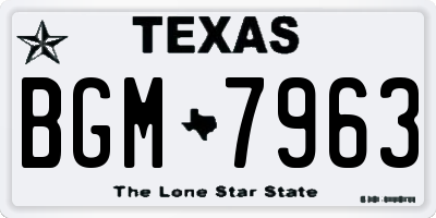 TX license plate BGM7963