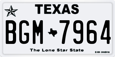 TX license plate BGM7964
